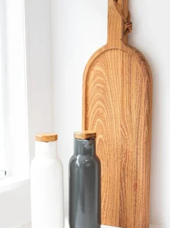 Aceitera y vinagrera de porcelana y madera Essentials, 2 uds.
