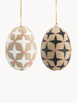 Adornos de Pascua para colgar artesanales de papel maché Ostereier, 2 uds.