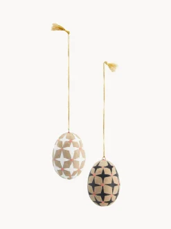 Adornos de Pascua para colgar artesanales de papel maché Ostereier, 2 uds.