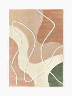 Alfombra artesanal de lana con estampado abstracto Talitha