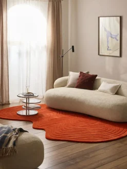 Alfombra artesanal de lana con forma orgánica Aliza