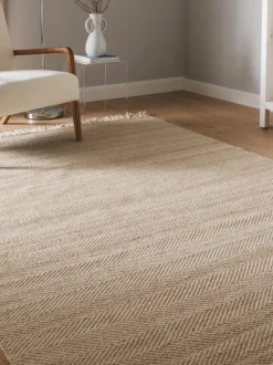 Alfombra artesanal de lana con flecos Lars