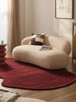 Alfombra artesanal de lana con forma orgánica Aliza