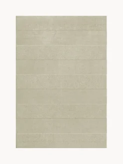 Alfombra artesanal de lana de pelo corto Sicilian Stripe