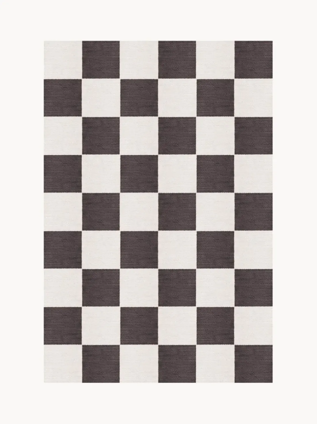 Alfombra artesanal de yute de pelo corto Chess Flatweave