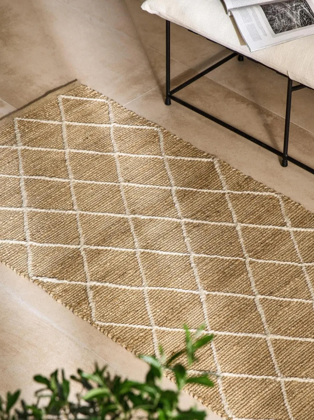 Alfombra corredor artesanal de yute Kunu