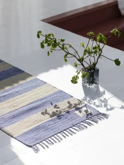 Alfombra corredor artesanal de pelo corto con borlas Chindi, tamaños diferentes