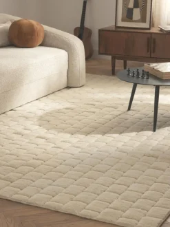 Alfombra de lana artesanal texturizada Adley