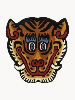 Alfombra de lana artesanal Tiger Face
