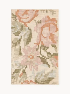 Alfombra de lana con estampado floral Rosha