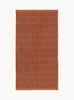 Alfombra exterior artesanal con estampado geométrico Rune