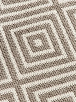 Alfombra exterior reversible redonda en rombos Reddy