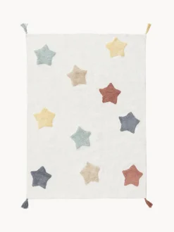 Alfombra infantil artesanal de algodón Estrellas, lavable