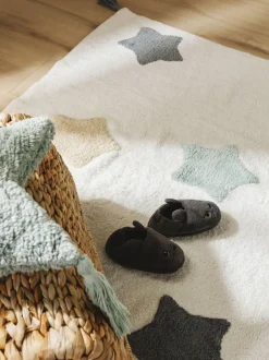 Alfombra infantil artesanal de algodón Estrellas, lavable