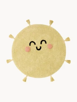 Alfombra infantil artesanal con borlas You're My Sunshine, lavable