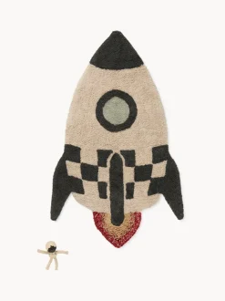 Alfombra infantil artesanal Rocket, lavable