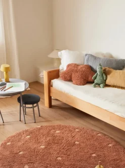 Alfombra infantil redonda artesanal con efecto alto-bajo Dot, lavable