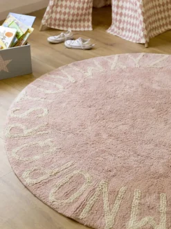 Alfombra infantil redonda con letras de diseño ABC