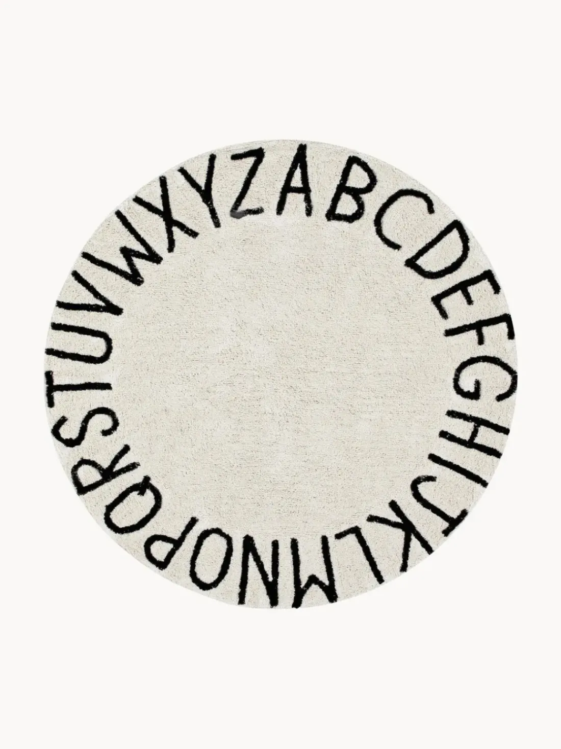 Alfombra infantil redonda con letras de diseño ABC