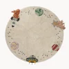 Alfombra infantil redonda lavable Interstellar Journey