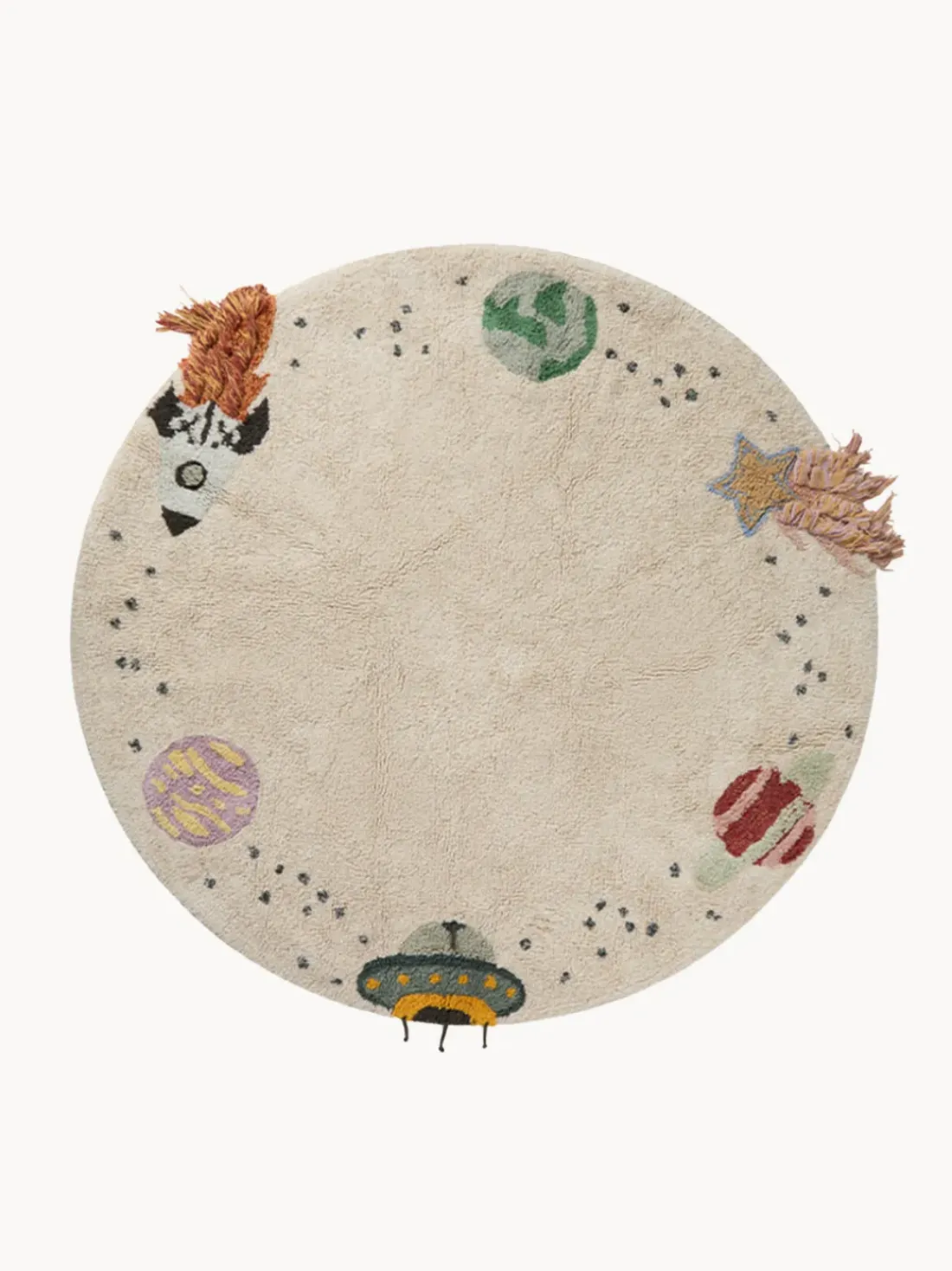 Alfombra infantil redonda lavable Interstellar Journey