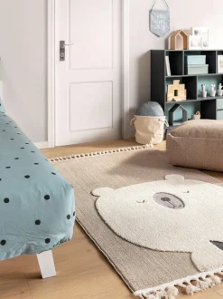 Alfombra infantil texturizada con borlas Momo