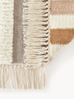 Alfombra kilim artesanal con flecos Calais