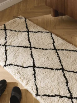Alfombra mullida corredor artesanal de pelo largo Naima