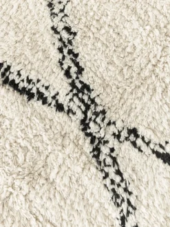 Alfombra redonda artesanal de algodón con diseño de rombos Bina