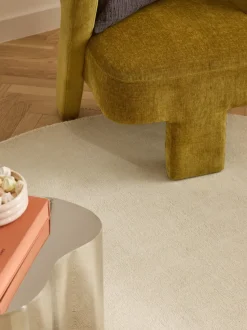 Alfombra redonda de algodón artesanal Lora