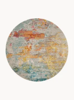 Alfombra redonda de pelo corto de diseño Celestial