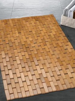 Alfombrilla de baño de bambú Palito