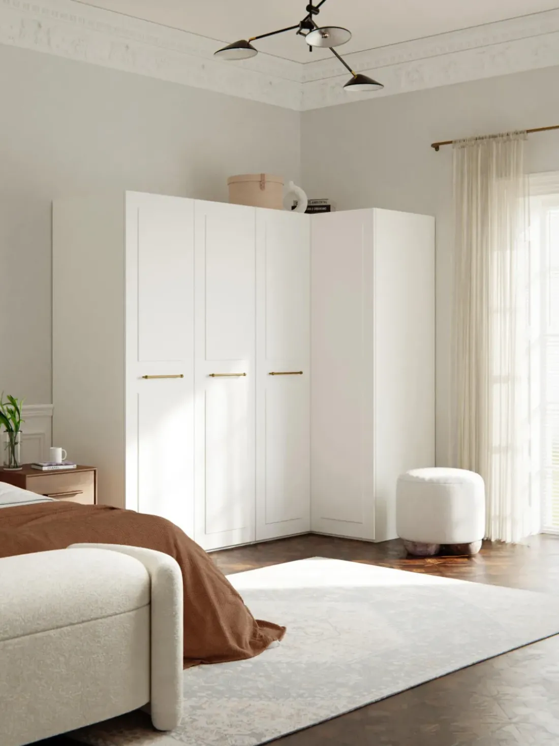 Armario esquinero modular Charlotte, 4 puertas (215 cm), diferentes variantes