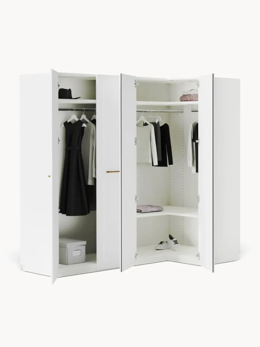 Armario esquinero modular Charlotte, 4 puertas (215 cm), diferentes variantes