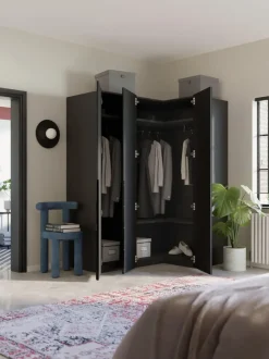 Armario esquinero modular Leon, 3 puertas (165 cm), diferentes variantes