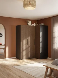 Armario esquinero modular Simone, 3 puertas (165 cm), variantes diferentes