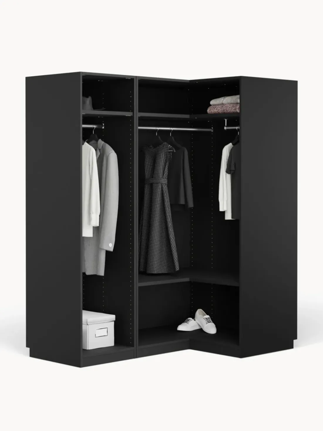 Armario esquinero modular Simone, 3 puertas (165 cm), variantes diferentes