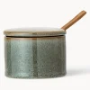 Azucarero de gres con cuchara de madera Pixie