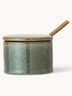 Azucarero de gres con cuchara de madera Pixie