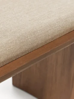 Banco de madera de roble con cojín de asiento Chandler