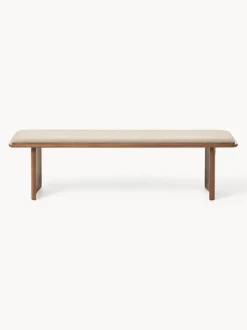 Banco de madera de roble con cojín de asiento Chandler