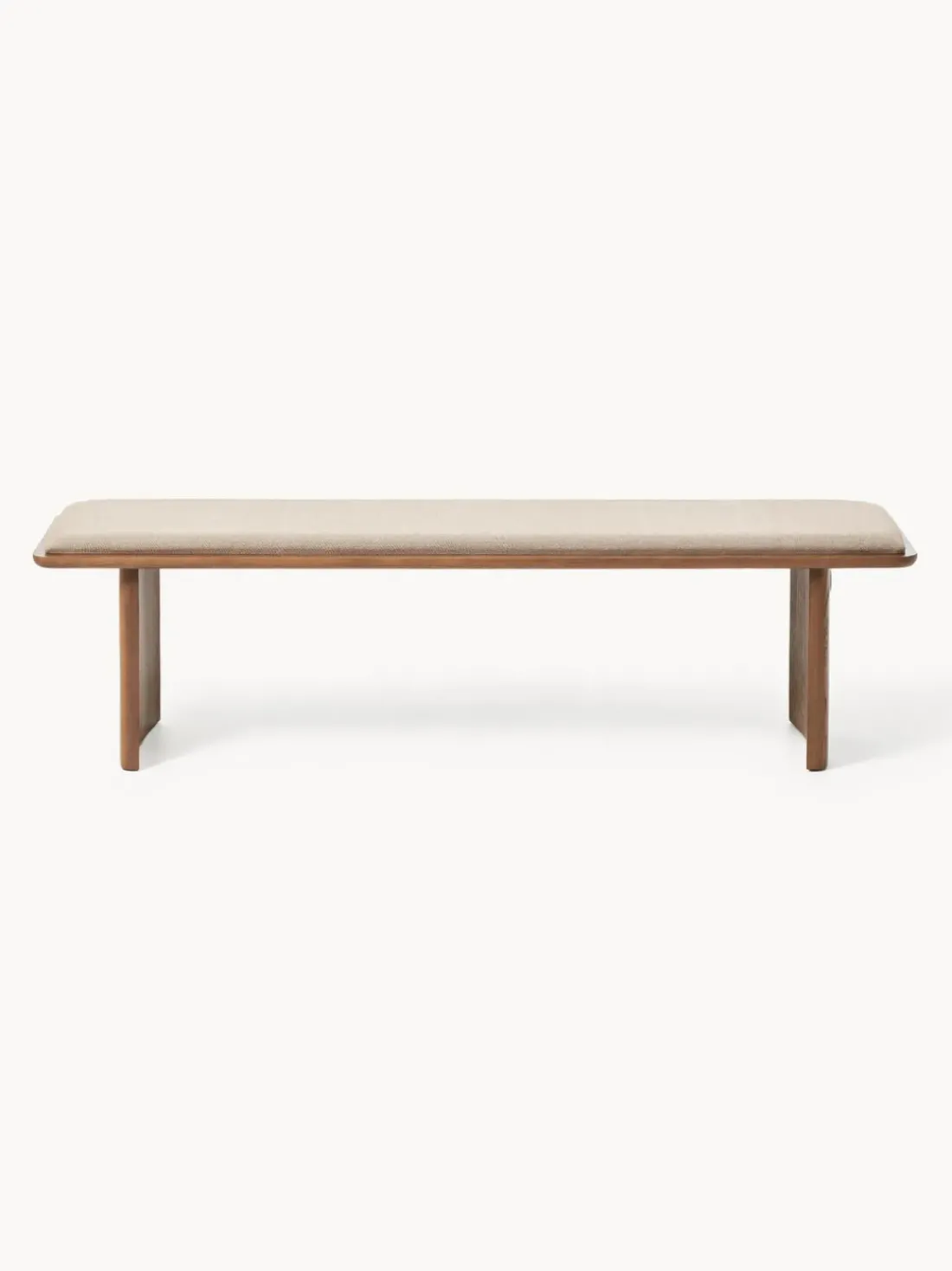 Banco de madera de roble con cojín de asiento Chandler