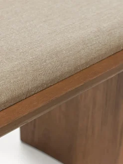 Banco de madera de roble con cojín de asiento Chandler