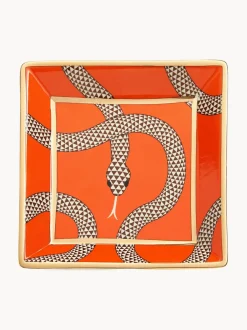 Bandeja decorativa de porcelana con oro Eden