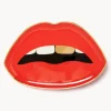 Bandeja decorativa de porcelana con oro Lips
