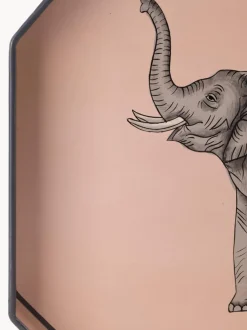 Bandeja decorativa pintada a mano con motivo de elefante Fauna