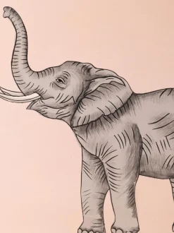 Bandeja decorativa pintada a mano con motivo de elefante Fauna