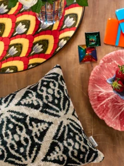 Bandeja decorativa pintada a mano Ikat