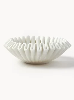 Bol decorativo artesanal de mármol Santorini, Ø 31 cm