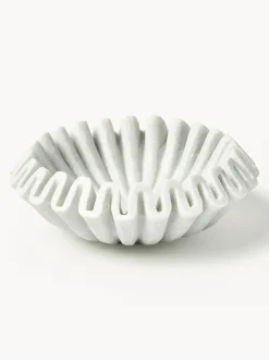 Bol decorativo artesanal de mármol Santorini, Ø 18 cm